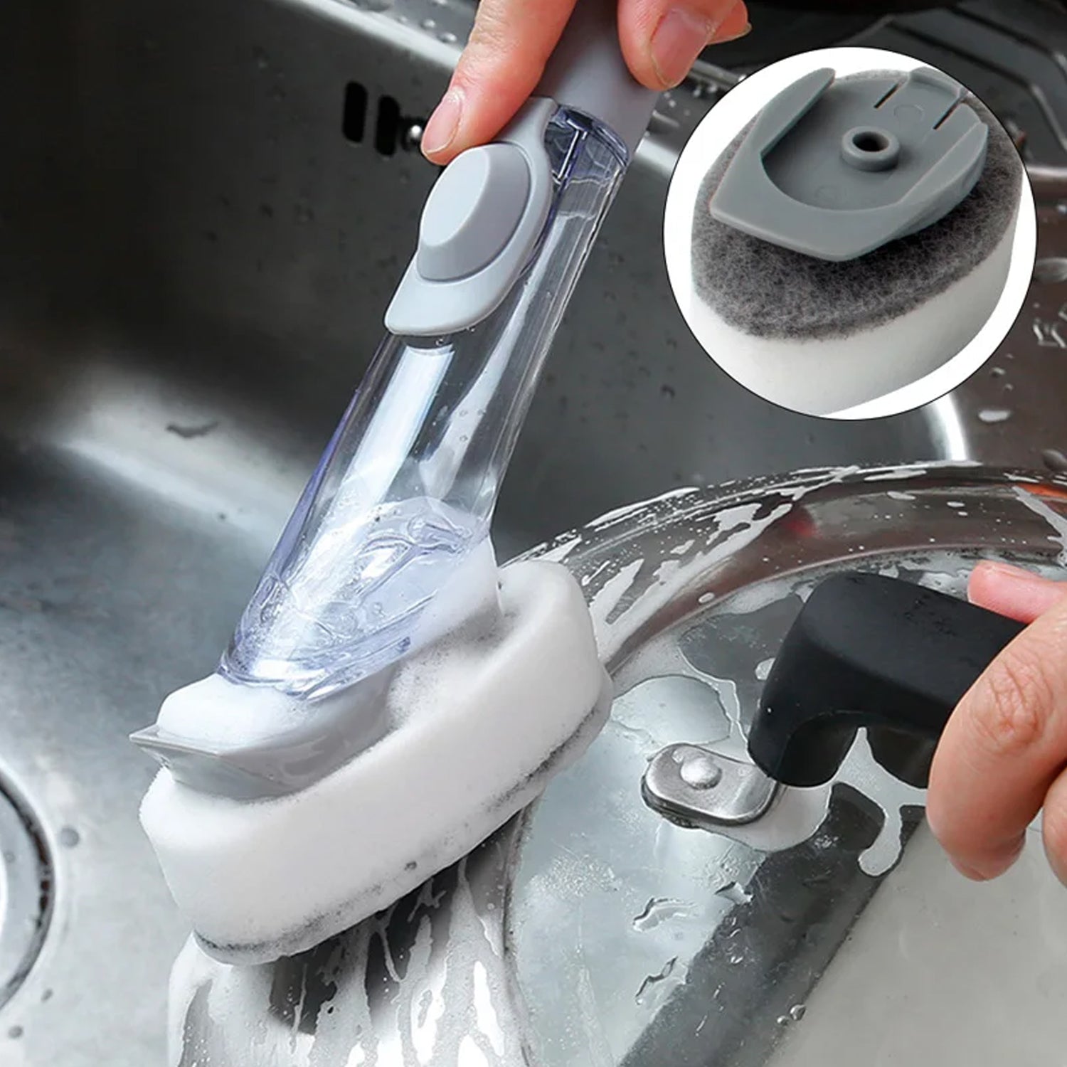 Home & Kitchen Cleaning Brushes, Scrubber, Soap Dispenser Scrub Brush for Pans Pots and Bathtub Sink (5 In 1 / 2 In 1) Home & Kitchen Cleaning Brushes, Scrubber, Soap Dispenser Scrub Brush for Pans Pots and Bathtub Sink (5 In 1 / 2 In 1)